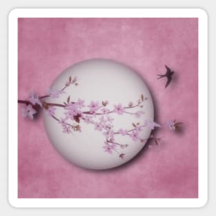 Cherry Blossom Moon Sticker